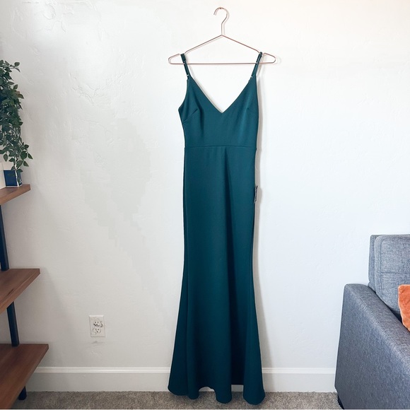 NWT LULUS | Forest Green Infinite Glory Maxi Dress - Picture 3 of 9